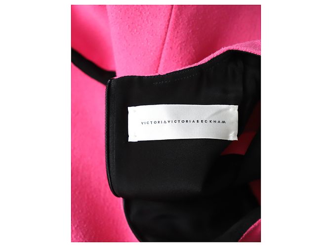 Vestido recto sin mangas de Victoria Beckham en lana rosa - vista 4