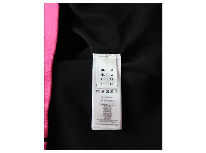 Vestido recto sin mangas de Victoria Beckham en lana rosa - vista 5