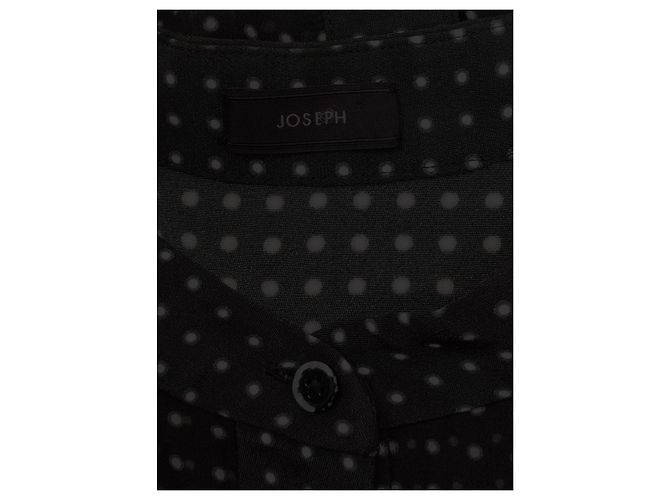 Camicia Joseph a pois in seta nera Nero - vista 4