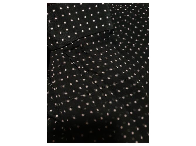 Camicia Joseph a pois in seta nera Nero - vista 6