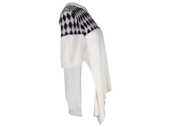 Chloé Suéter Chloe com padrão de malha em lã merino branca Branco - vista 2
