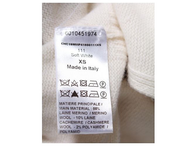 Chloé Suéter Chloe com padrão de malha em lã merino branca Branco - vista 5