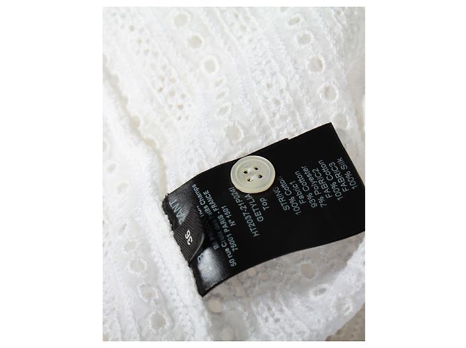 Camicetta Isabel Marant Broderie Anglaise con volant in cotone bianco - vista 6