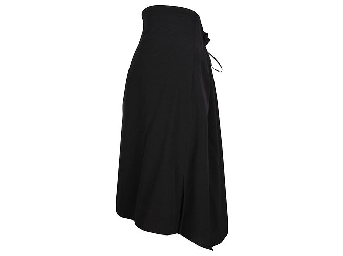 Gonna arricciata con coulisse Ann Demeulemeester in lana nera - vista 2