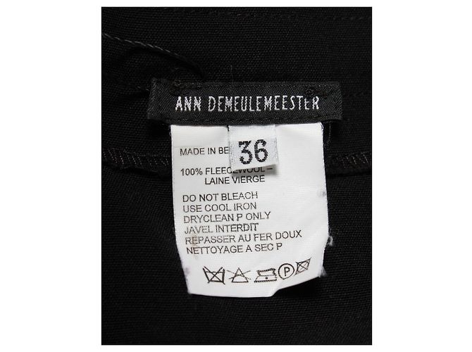 Gonna arricciata con coulisse Ann Demeulemeester in lana nera - vista 4