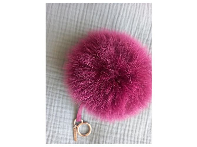 Fendi ABCharm Pompon in pelliccia di volpe viola Porpora - vista 2