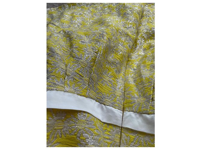 Autre Marque Abito floreale giallo e bianco con fiocco - vista 8