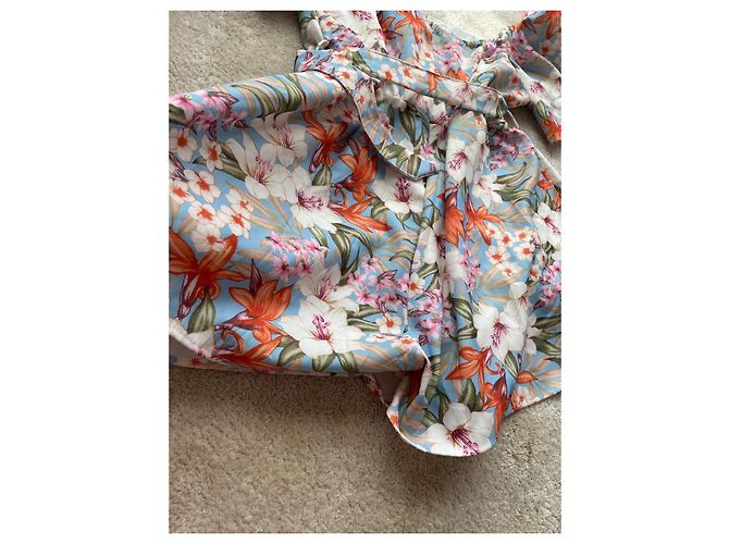 Autre Marque Kurzes Latzkleid mit Blumenmuster M Mehrfarben - Ansicht 7