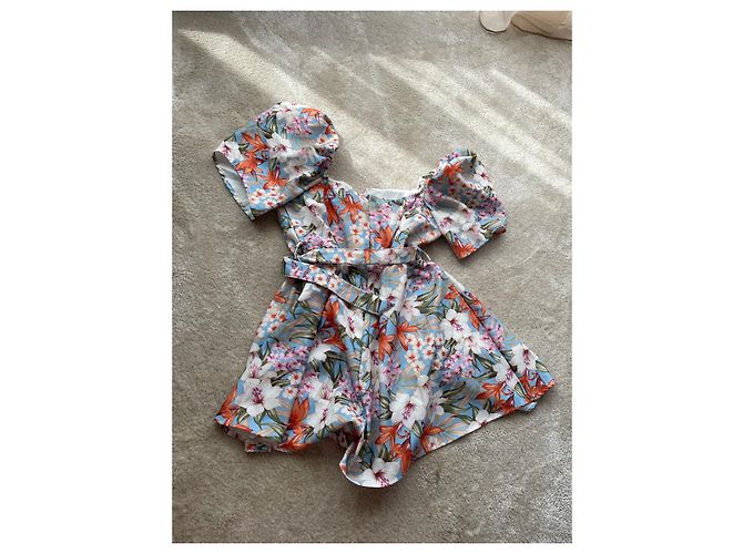 Autre Marque Kurzes Latzkleid mit Blumenmuster M Mehrfarben - Ansicht 8