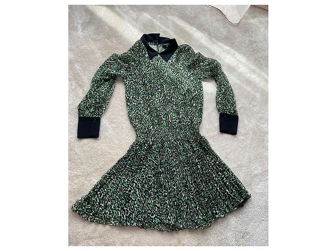 Abito Denny Rose Trasparente con Stampa Leopardata Verde Nero Multicolore - vista 4