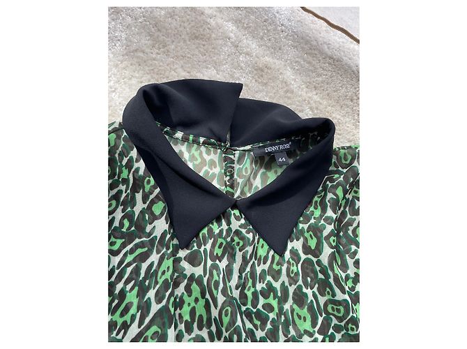 Abito Denny Rose Trasparente con Stampa Leopardata Verde Nero Multicolore - vista 5