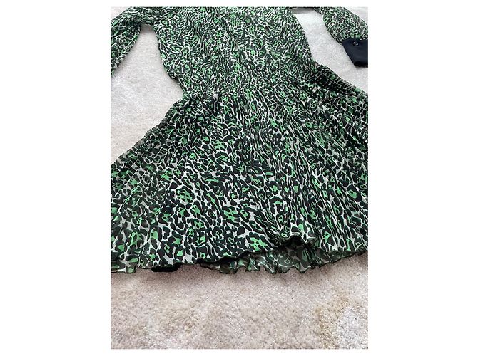 Abito Denny Rose Trasparente con Stampa Leopardata Verde Nero Multicolore - vista 7