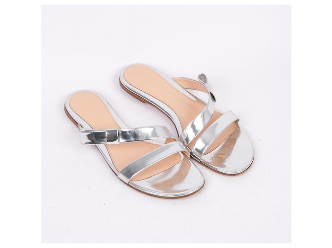 GIANVITO ROSSI  Bailarinas EU 39 Cuero charol Plata - vista 2