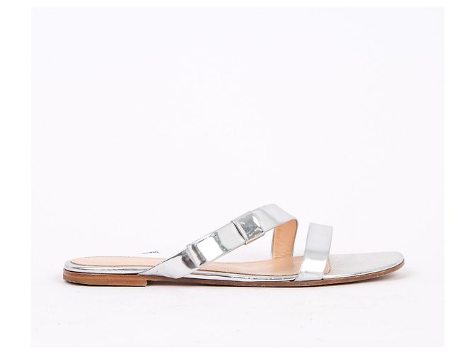 GIANVITO ROSSI  Bailarinas EU 39 Cuero charol Plata - vista 4