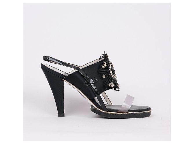 CHANEL Tacchi EU 39 Tessuto Nero - vista 2