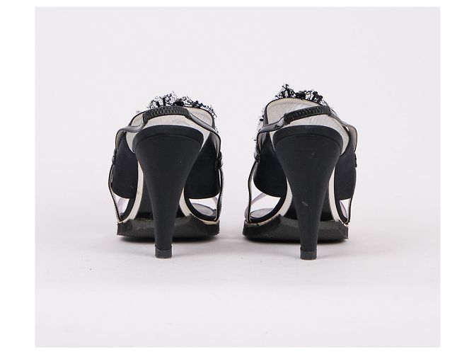 CHANEL Tacchi EU 39 Tessuto Nero - vista 3