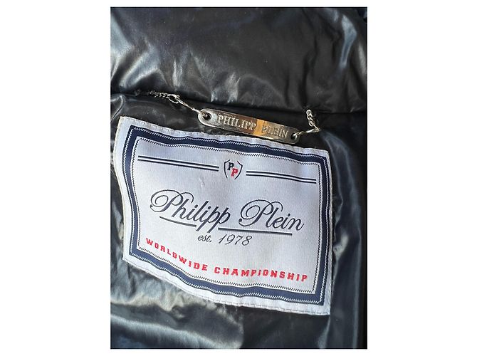 Philipp Plein Black Polyester Men Coat - view 5