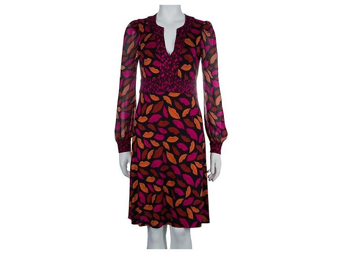 Diane Von Furstenberg Vestido DvF Leyah de seda con estampado Midnight Kiss Multicolor - vista 2