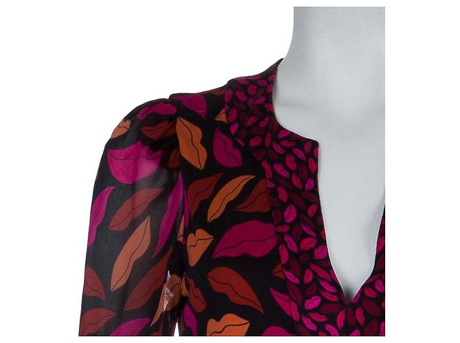 Diane Von Furstenberg Vestido DvF Leyah de seda con estampado Midnight Kiss Multicolor - vista 8