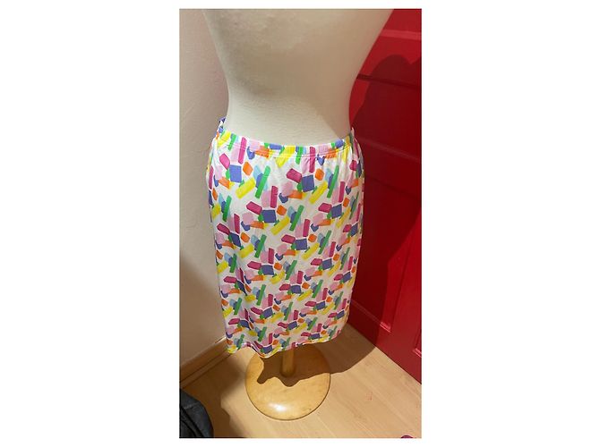 Falda Agnès b. Formas Geométricas Viscosa Multicolor - vista 3