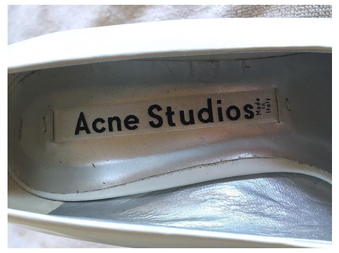 Acne Sapato de corte de couro branco Acné Studio - vista 14