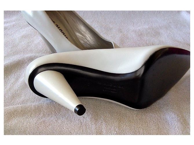 Acne Sapato de corte de couro branco Acné Studio - vista 9