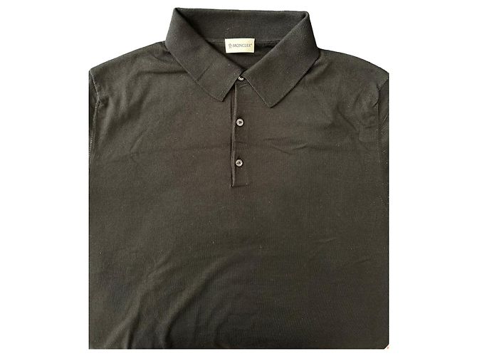 Moncler Polo en maille de coton noir - vue 9