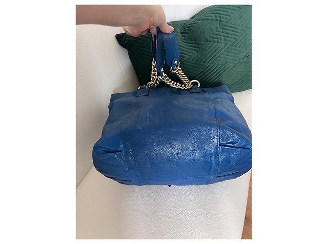 Versace Vintage-Einkaufstasche mit Medusa Blau - Ansicht 2