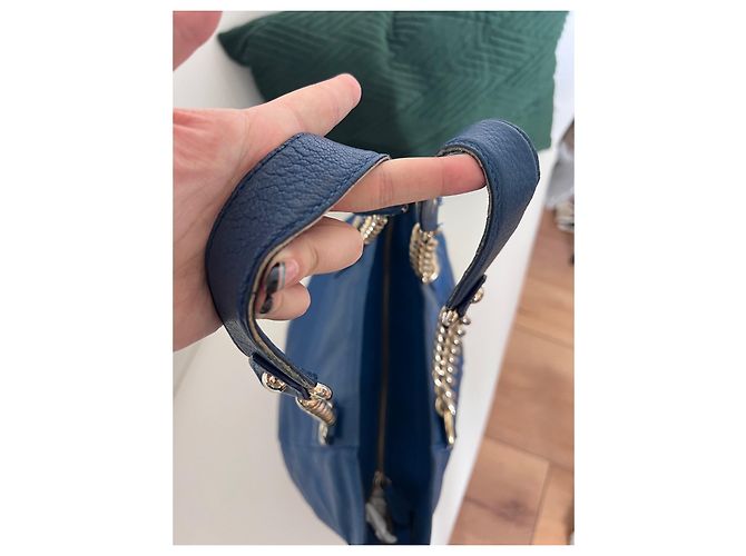 Versace Vintage-Einkaufstasche mit Medusa Blau - Ansicht 4