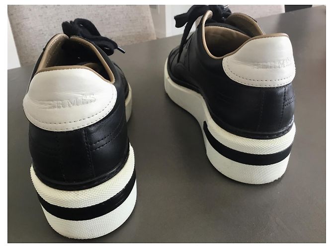Hermès Ledersneaker Schwarz mit H Logo - Ansicht 4