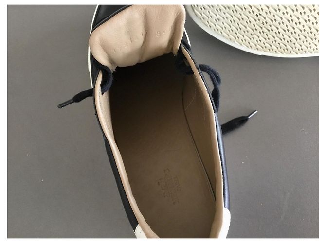 Hermès Ledersneaker Schwarz mit H Logo - Ansicht 6