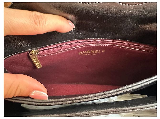 Chanel Trendy CC Medium Bolso de mano en piel de cordero negra Negro - vista 7