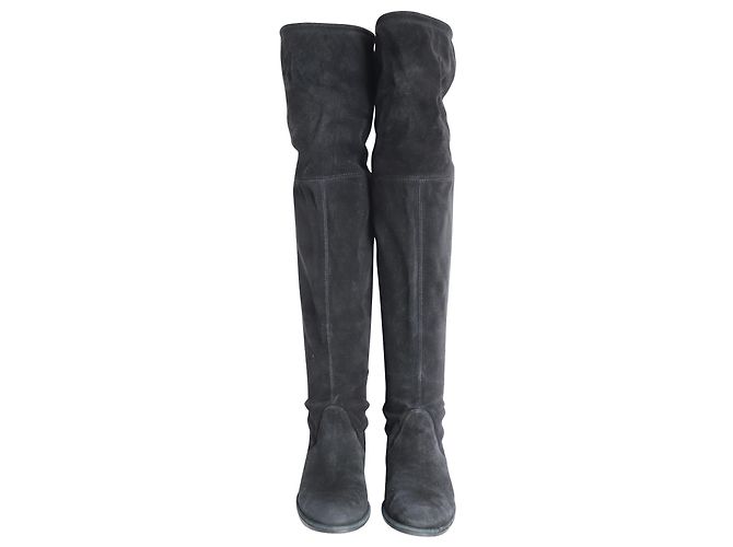 Stuart Weitzman Botas por encima de la rodilla Lowland en ante negro - vista 2