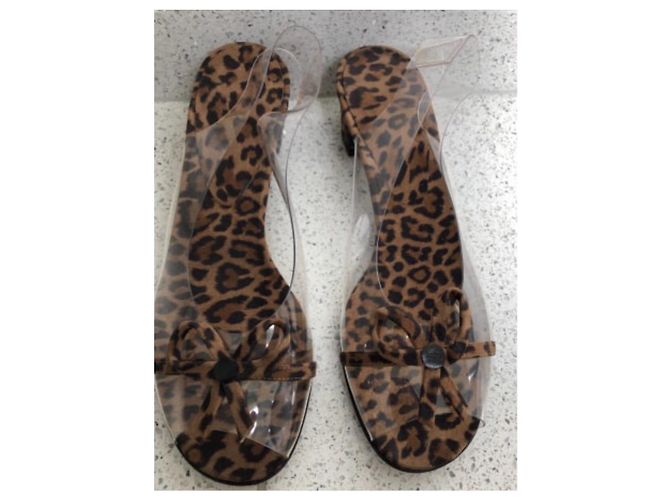 Autre Marque Sandali con tacco piccolo stampa leopardata in pelle Stampa leopardo - vista 2
