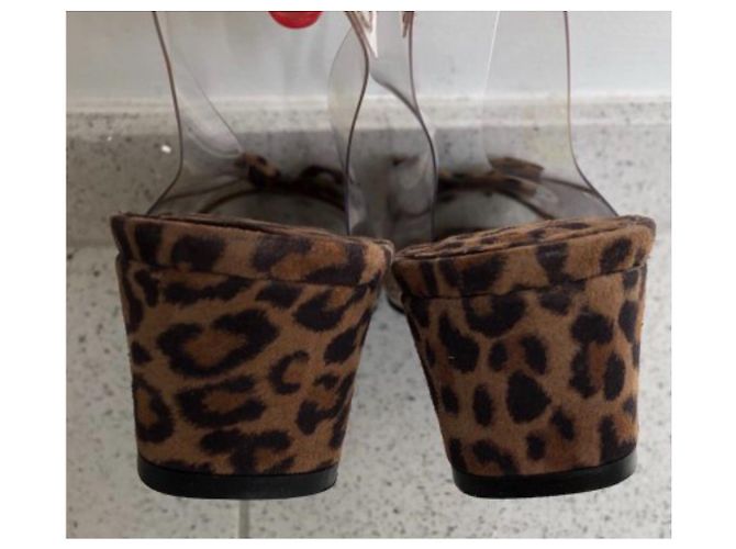 Autre Marque Sandali con tacco piccolo stampa leopardata in pelle Stampa leopardo - vista 3