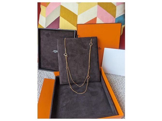 Hermès Collana lunga Echappée 18k Certificato scatola oro rosa Gold hardware - vista 10