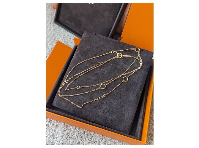 Hermès Collana lunga Echappée 18k Certificato scatola oro rosa Gold hardware - vista 5
