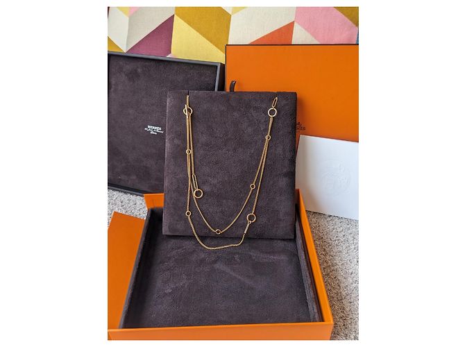 Hermès Collana lunga Echappée 18k Certificato scatola oro rosa Gold hardware - vista 6