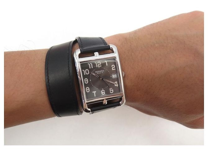 Relógio Hermès Cape Cod CC1.810 GMT 46 RELÓGIO DE AÇO TORRE MM forrado Prata - vista 10