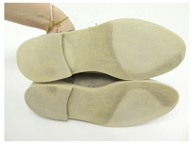 Hermès HERMES DOPO LE DERBY 42 SCARPE CON PUNTA A FIORE IN NABUK GRIGIO - vista 3