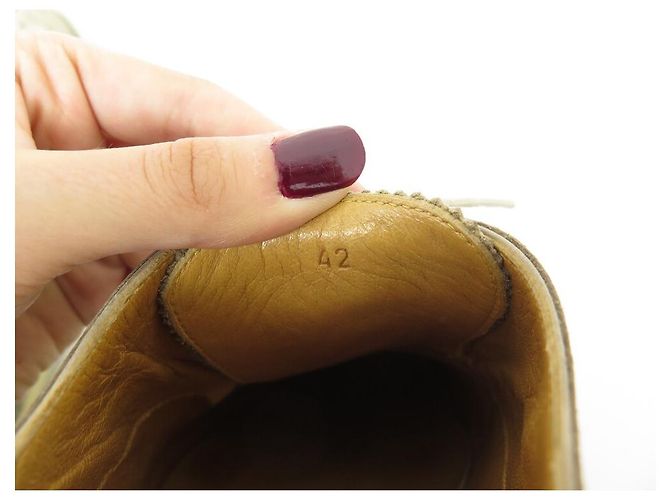 Hermès HERMES DOPO LE DERBY 42 SCARPE CON PUNTA A FIORE IN NABUK GRIGIO - vista 6