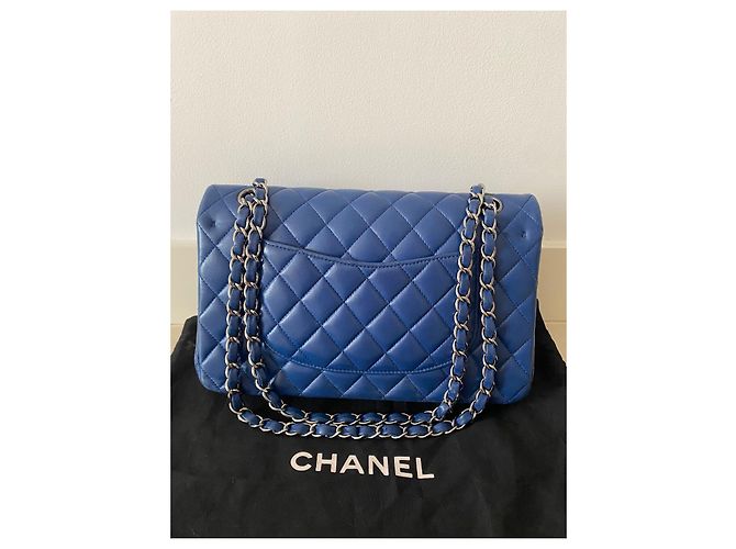 Borsa a mano Chanel Timeless Classic in pelle blu - vista 4
