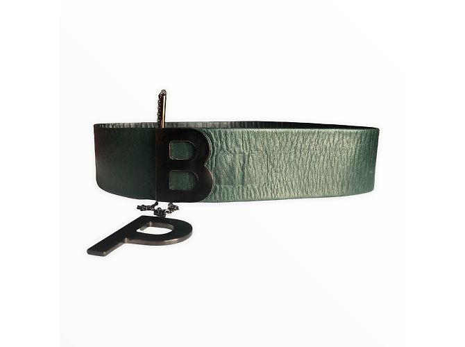 Autre Marque BERNARD PERRIS Gürtel T.Internationales XS-Leder Grün - Ansicht 2