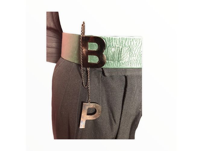 Autre Marque BERNARD PERRIS Gürtel T.Internationales XS-Leder Grün - Ansicht 3