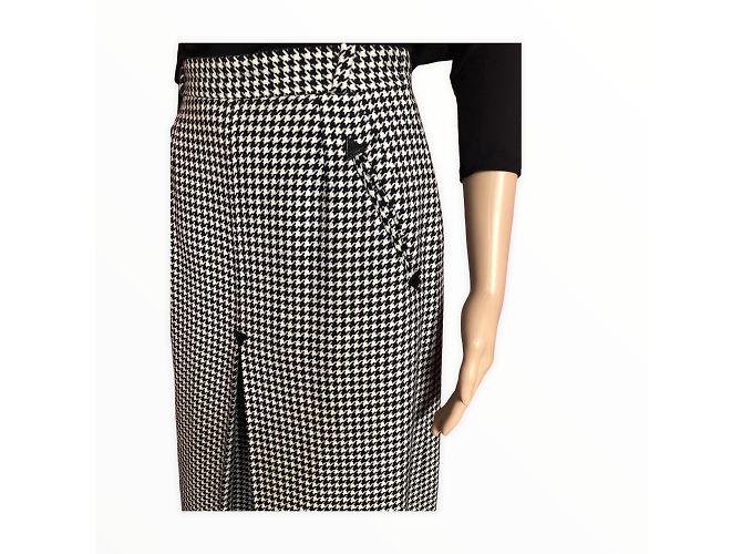 Céline CELINE Gonne T.fr 38 WOOL Nero - vista 4