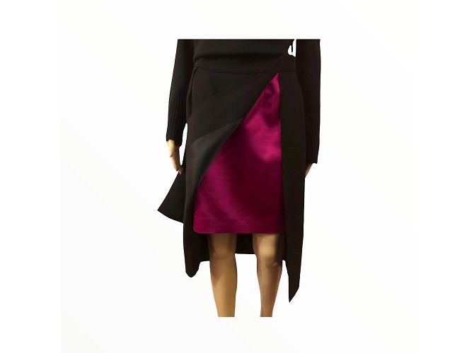 THIERRY MUGLER Gonne T.fr 38 silk Nero - vista 2