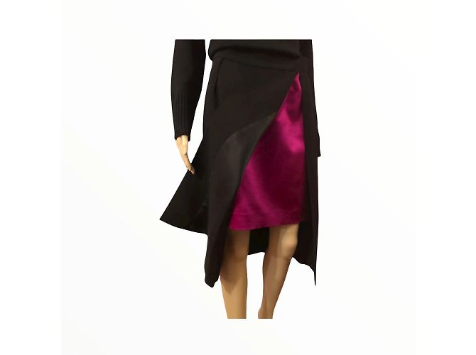 THIERRY MUGLER Gonne T.fr 38 silk Nero - vista 3