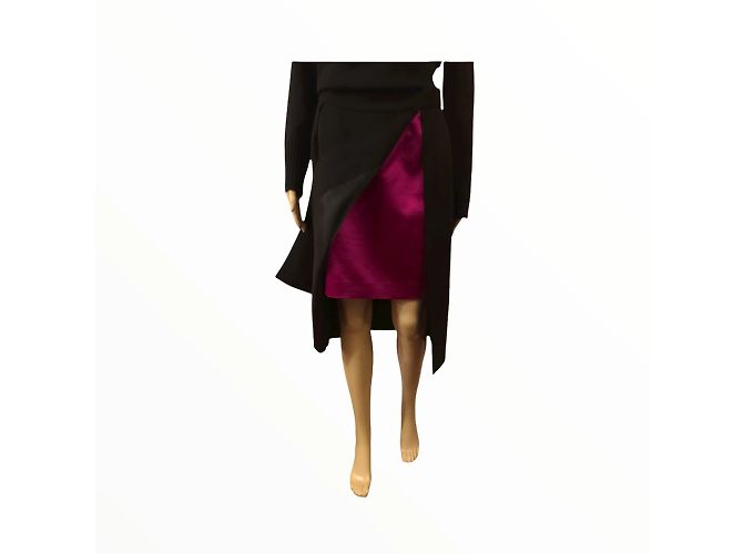 THIERRY MUGLER Gonne T.fr 38 silk Nero - vista 5