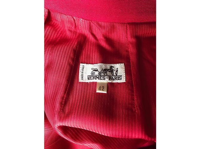 Hermès HERMES Röcke T.fr 38 Wolle Rot - Ansicht 7