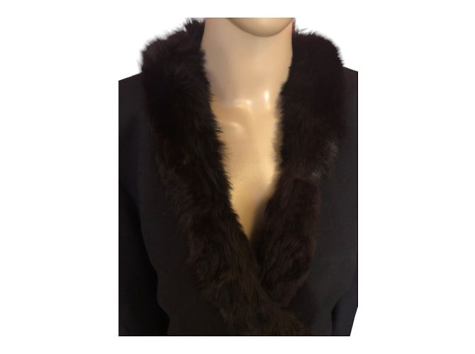 YVES SAINT LAURENT Jacken T.fr 40 Fell Schwarz - Ansicht 4